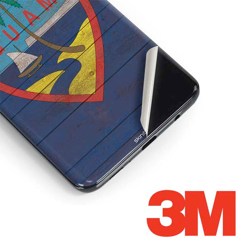 Guam Flag Dark Wood Galaxy S9 Skin
